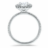 2.5ct Engagement Ring Oval Diamond Halo Solitaire with Accent 14k WhiteGold Over