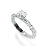 2ct Round Cut VVS1D Diamond Engagement Ring Twisted Shank 14k White Gold Finish