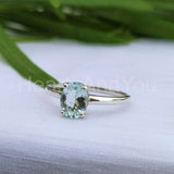 0.5ct Oval Cut Simulated Red Aquamarine Solitaire Ring 14k White Gold Plated
