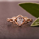 Split Open Band Solitaire with Accent Ring 1ct Pear Diamond 14k Rose Gold Finish