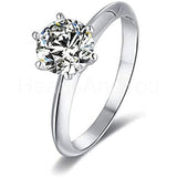 0.5ct Round Cut Moissanite 4 Prong Solitaire Engage Ring 14k White Gold Plated