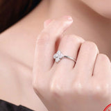 1.6ct Round Cut Diamond Engagement Ring 14k White Gold Finish Flower Solitaire