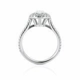 5Ct Oval Cut Diamond Split Shank Dual Halo Engagement Ring 14K White Gold Finish