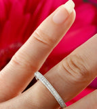 1ct Round Diamond Half Eternity Vintage Wedding Ring Band 14k White Gold Finish