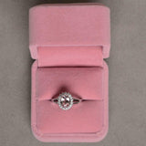 2.3ct Oval Cut Peach Morganite Diamond Halo Split Shank Ring 14k White Gold Over