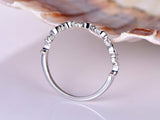 Vintage Half Eternity Wedding Ring Band 1ct Round Diamond 14k White Gold Finish