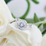 2.5ct Round Cut VVS1D Diamond Engagement Ring Halo Solitaire 14k White Gold Over