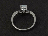 2.3ct Engagement Ring Pear Cut Aquamarine Curved Bridal Set 14k WhiteGold Finish
