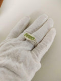 3ct Engagement Ring Oval Cut Green Peridot Filigree Cocktail 14k White Gold Over