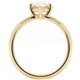 0.5ct Pear Simulated Diamond Minimalist Engagement Ring 14k Yellow Gold Plated