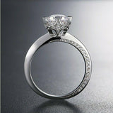 2.5ct Round Cut VVS1 Diamond Unique Design Engagement Ring 14k White Gold Finish