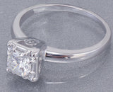 Solitaire Promise Engagement Ring 1.2ct Round Cut Diamond 14k White Gold Finish