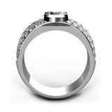 3ct Round Cut Diamond Cluster Unique Women Engagement Ring 14k White Gold Finish