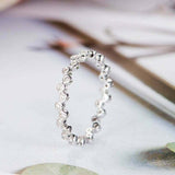 1ct Round Cut VVS1 Diamond Wedding Band Bezel Set Eternity 14k White Gold Finish