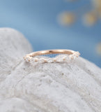 0.3ct Marquise Simulated Diamond Half Eternity Wedding Band 14k Rose Gold Plated