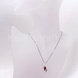 0.6ct Pear Cut Simulated Pink Ruby Journey Stylish Pendant 14k White Gold Plated