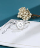 0.5ct Cushion Cut Simulated Diamond Halo Engagement Ring 14k White Gold Plated