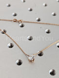 1ct Round Cut Moissanite Solitaire Pendant with Chain 14k Rose Gold Plated
