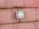 2ct Round Cut Diamond Halo Accent Solitaire Engagement Ring 14k WhiteGold Finish