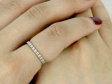 0.9ct Round Cut Diamond Wedding Band Stackable Half Eternity 14k White Gold Over