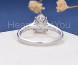2.1ct Pear Simulated Diamond Solitaire with Accents Ring 14k White Gold Plated