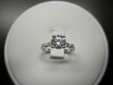 2Ct Round Cut Diamond Milgrain Accent Solitaire Ring Women 14K White Gold Finish