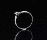 0.5ct Engagement Ring Round Cut Diamond Floral Solitaire 14k White Gold Finish