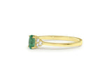 0.4ct Oval Cut Emerald Engagement Ring Petite Minimalist 14k Yellow Gold Finish