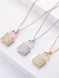 1ct Round Cut Moissanite Cluster Lock Pendant 14k Rose Gold Plated NO CHAIN