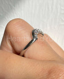 0.12ct Baguette Cut Simulated Diamond Curved Wedding Band 14k White Gold Plated