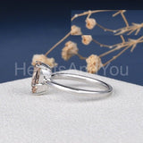 1ct Pear Cut Simulated Morganite Solitaire Engagement Ring 14k White Gold Plated