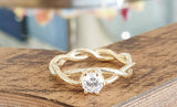 0.5ct Engagement Ring Round Cut Diamond Solitaire Infinity 14k YellowGold Finish