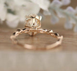 2ct Oval Cut Diamond Halo Vintage Solitaire Engagement Ring 14k Rose Gold Finish