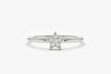 0.35ct Round Diamond Star Shaped Minimalist Engagement Ring 14k WhiteGold Finish