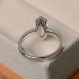 1ct Marquise Cut Peach Morganite Engagement Ring Solitaire 14k White Gold Finish