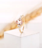 1ct Pear Cut Simulated Morganite Accented Engagement Ring 14k Yellow Gold Plated