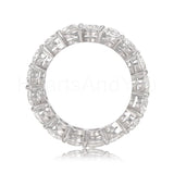 2ct Round Cut Moissanite Iced Full Eternity Wedding Band 14k White Gold Plated