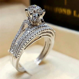 2.3ct Round Cut Diamond Engagement Ring 14k White Gold Finish Stylish Bridal Set