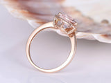 1.2ct Trillion Cut Peach Morganite Solitaire Engagement Ring 14k RoseGold Finish