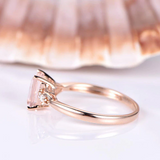 1.5ct Emerald Peach Morganite Diamond Accent Solitaire Ring 14k Rose Gold Finish