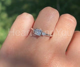 0.4ct Princess Simulated Diamond Trilogy Engagement Ring 14k White Gold Plated
