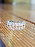 2.1ct Round Cut Moissanite Stackable Half Eternity Band 14k White Gold Plated