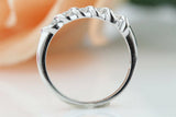 Five Stone Twist Wedding Ring Band 0.3ct Round Cut Diamond 14k White Gold Finish