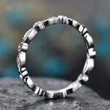 1Ct Round Cut VVS1 Diamond Vintage Slim Wedding Ring Band 18K White Gold Finish