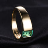 1ct Green Emerald Cut Engagement Ring Tension Set Solitaire 14k Yellow Gold Over