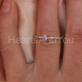 0.5ct Round Cut Simulated Amethyst Minimal Engagement Ring 14k White Gold Plated