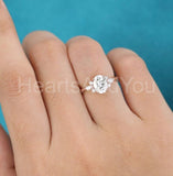 2.2ct Oval Cut Simulated Diamond Cluster Engagement Ring 14k Rose Gold Plated