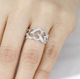 1ct Round Cut Moissanite Heart Valentine Engagement Ring 14k White Gold Plated