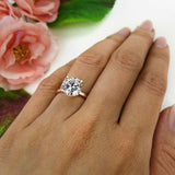 1ct Round Diamond 4 Prong Classic Solitaire Engagement Ring 14k Rose Gold Finish