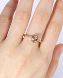 1.2ct Oval Cut Morganite Engagement Ring Minimalist Trilogy 14k Yellow Gold Over